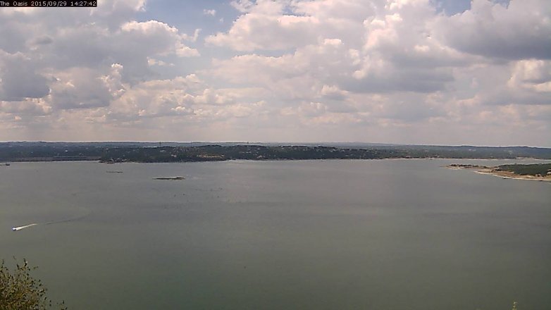 Lake Travis webcam, September 29, 2015 1:35 PM CT