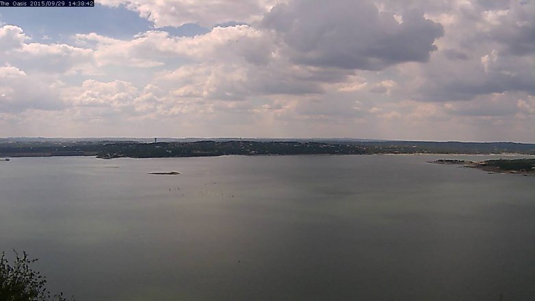 Lake Travis webcam, September 29, 2015 1:45 PM CT
