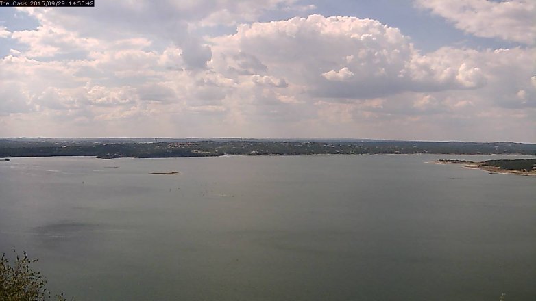 Lake Travis webcam, September 29, 2015 1:55 PM CT