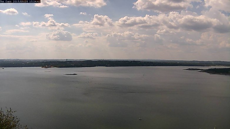 Lake Travis webcam, September 29, 2015 2:40 PM CT