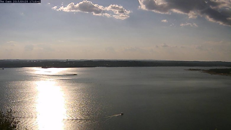 Lake Travis webcam, September 29, 2015 4:25 PM CT
