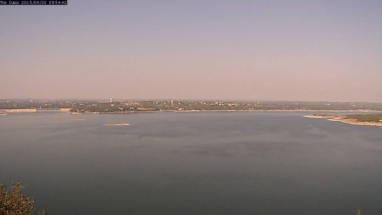 Lake Travis webcam, September 30, 2015 9:00 AM CT