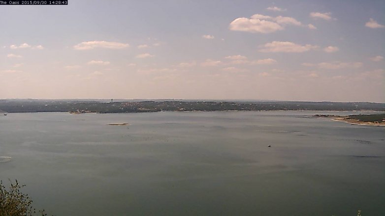 Lake Travis webcam, September 30, 2015 1:35 PM CT