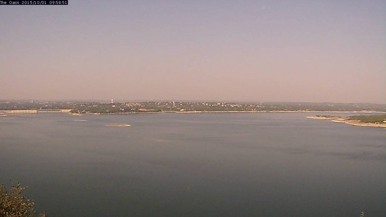Lake Travis webcam, October 1, 2015 9:05 AM CT