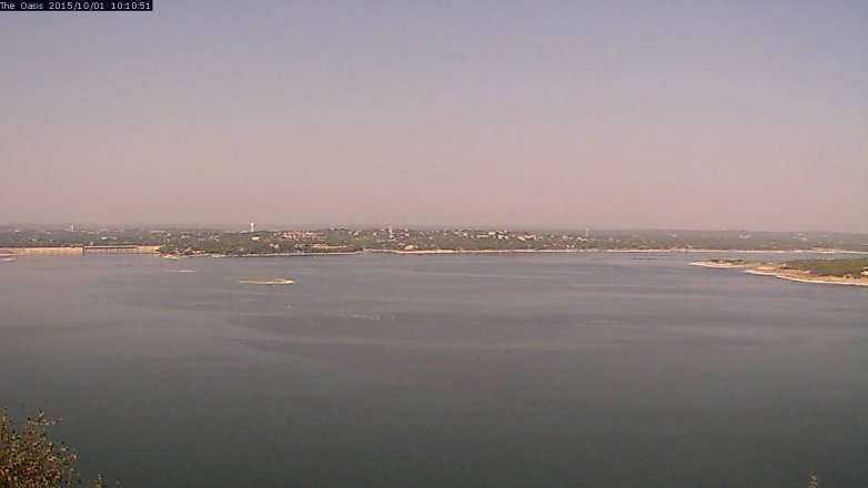 Lake Travis webcam, October 1, 2015 9:20 AM CT