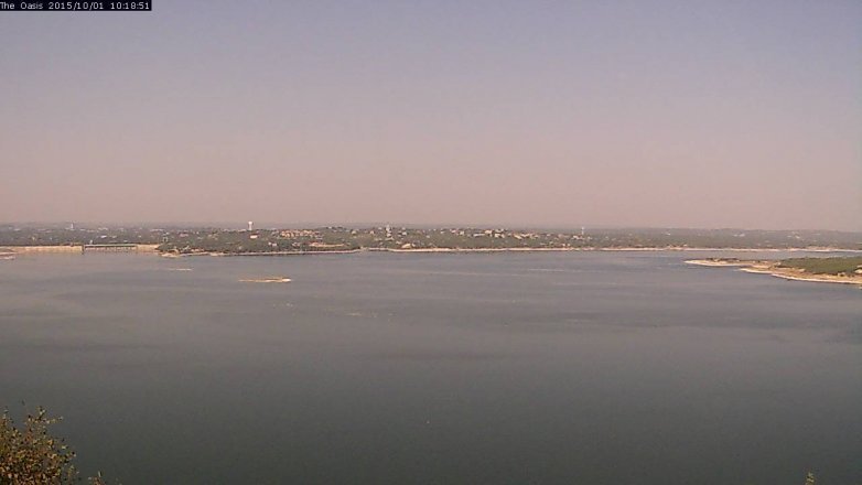 Lake Travis webcam, October 1, 2015 9:25 AM CT