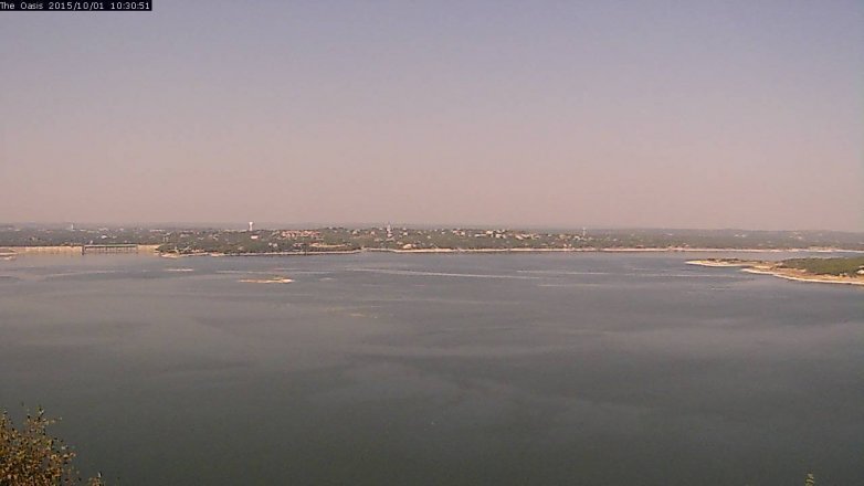 Lake Travis webcam, October 1, 2015 9:35 AM CT