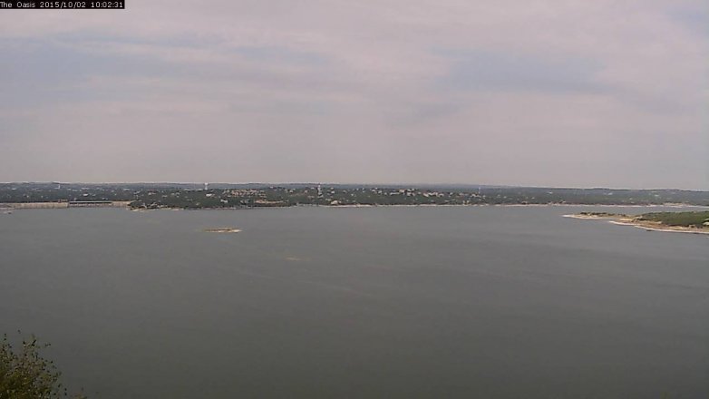 Lake Travis webcam, October 2, 2015 9:10 AM CT