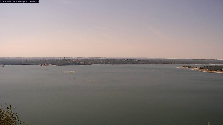 Lake Travis webcam, October 2, 2015 1:55 PM CT