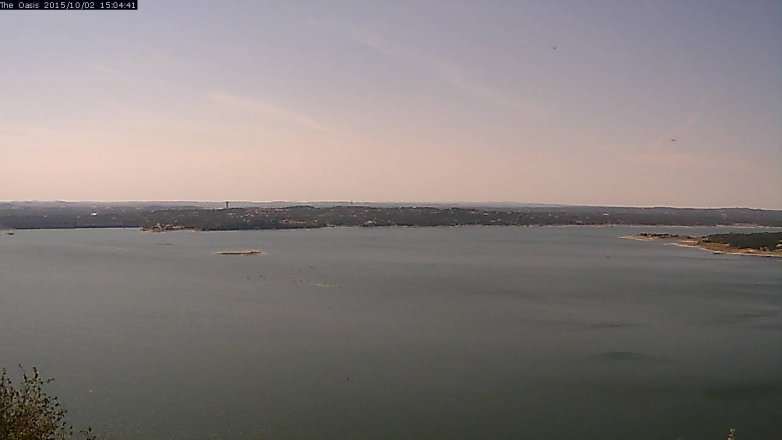 Lake Travis webcam, October 2, 2015 2:10 PM CT