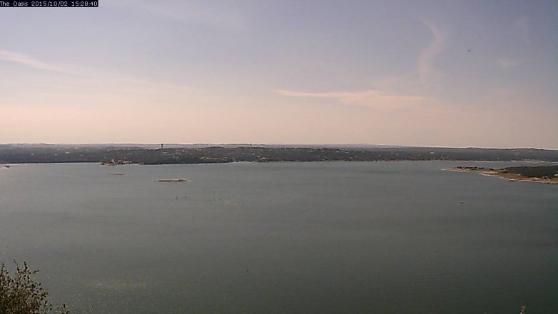 Lake Travis webcam, October 2, 2015 2:35 PM CT