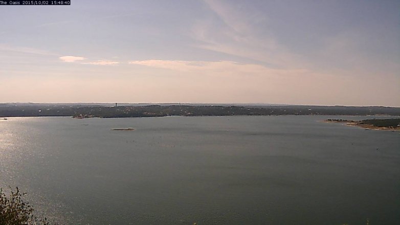 Lake Travis webcam, October 2, 2015 2:55 PM CT