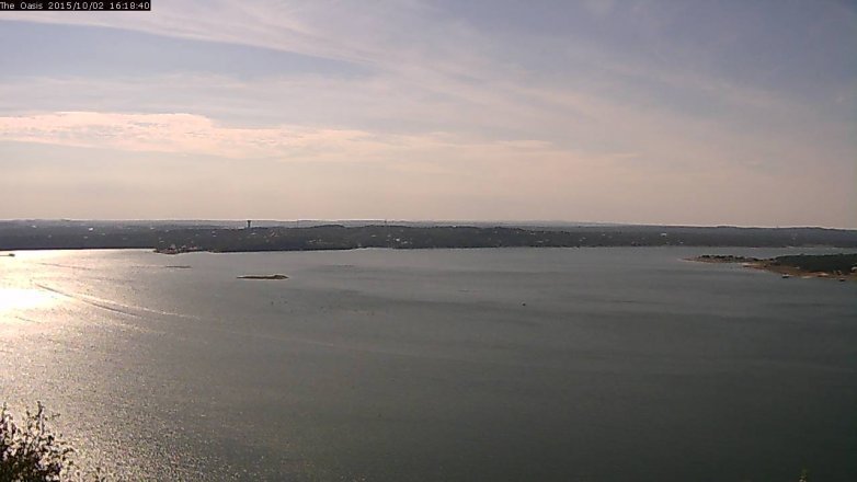 Lake Travis webcam, October 2, 2015 3:25 PM CT