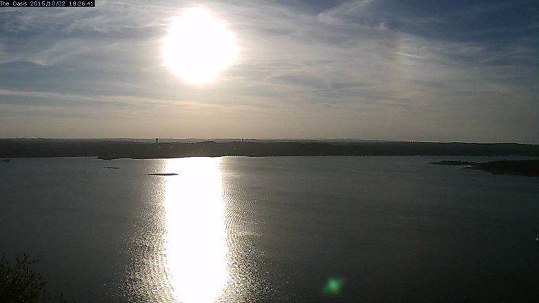 Lake Travis webcam, October 2, 2015 5:35 PM CT