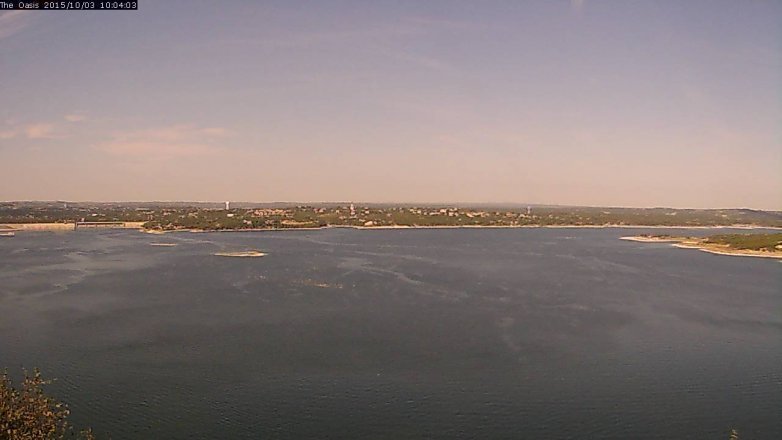 Lake Travis webcam, October 3, 2015 9:10 AM CT