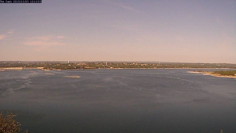 Lake Travis webcam, October 3, 2015 9:20 AM CT