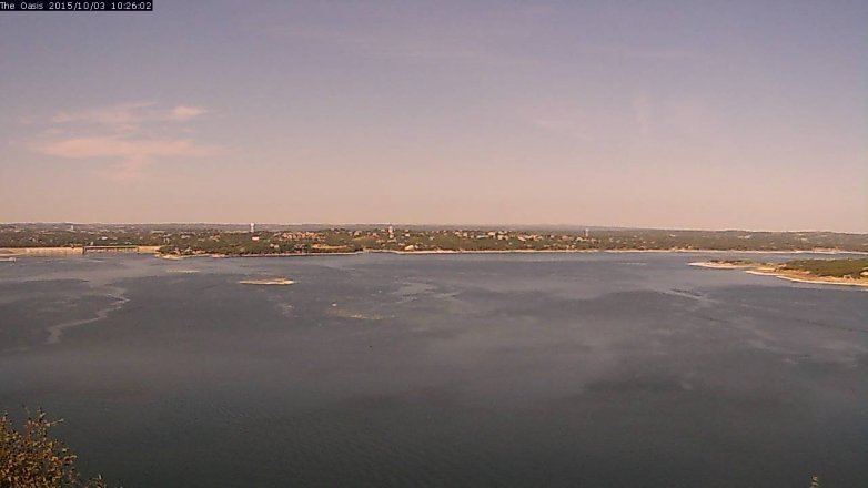 Lake Travis webcam, October 3, 2015 9:30 AM CT