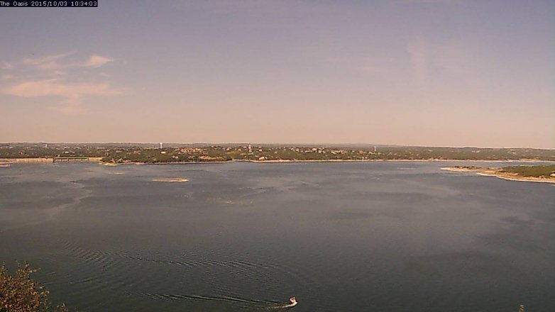Lake Travis webcam, October 3, 2015 9:40 AM CT