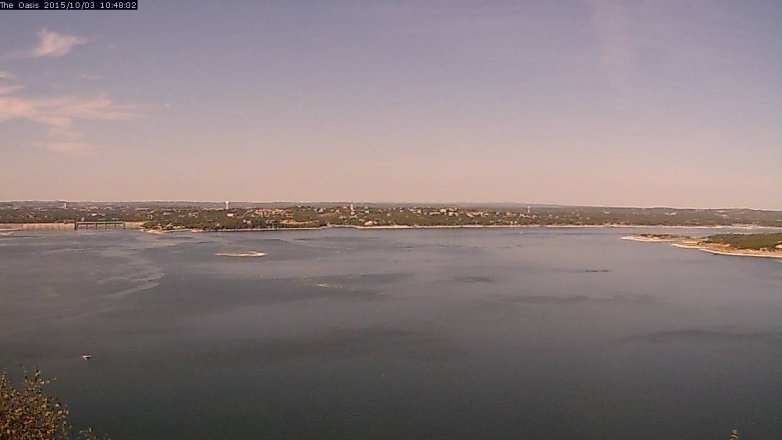Lake Travis webcam, October 3, 2015 9:55 AM CT