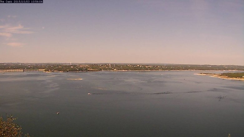 Lake Travis webcam, October 3, 2015 10:05 AM CT