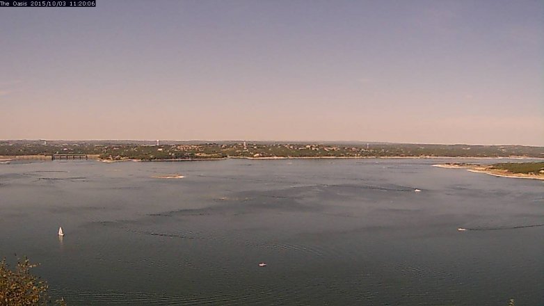 Lake Travis webcam, October 3, 2015 10:25 AM CT
