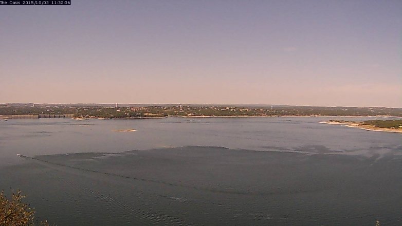 Lake Travis webcam, October 3, 2015 10:40 AM CT