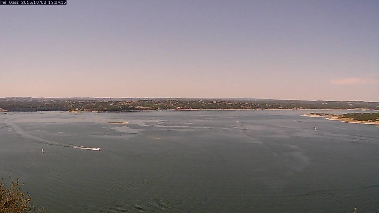 Lake Travis webcam, October 3, 2015 12:10 PM CT