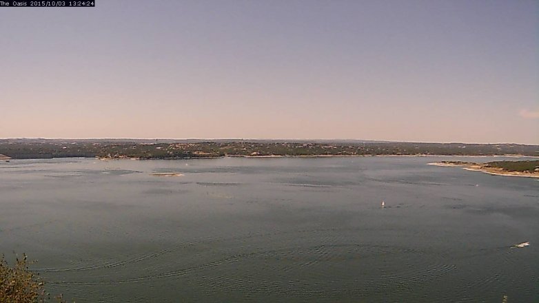 Lake Travis webcam, October 3, 2015 12:30 PM CT