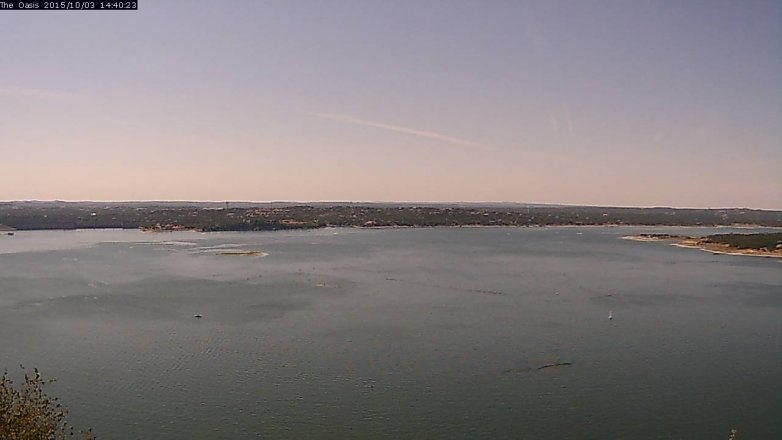 Lake Travis webcam, October 3, 2015 1:45 PM CT