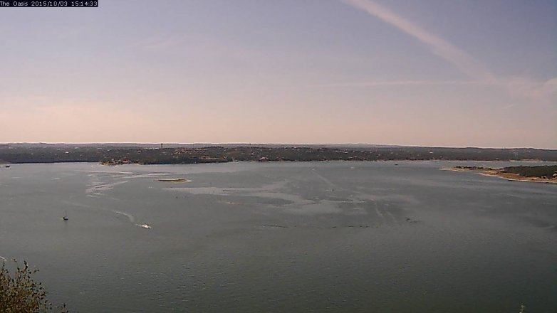 Lake Travis webcam, October 3, 2015 2:20 PM CT