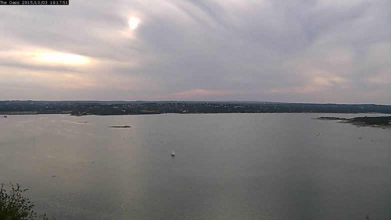 Lake Travis webcam, October 3, 2015 5:25 PM CT