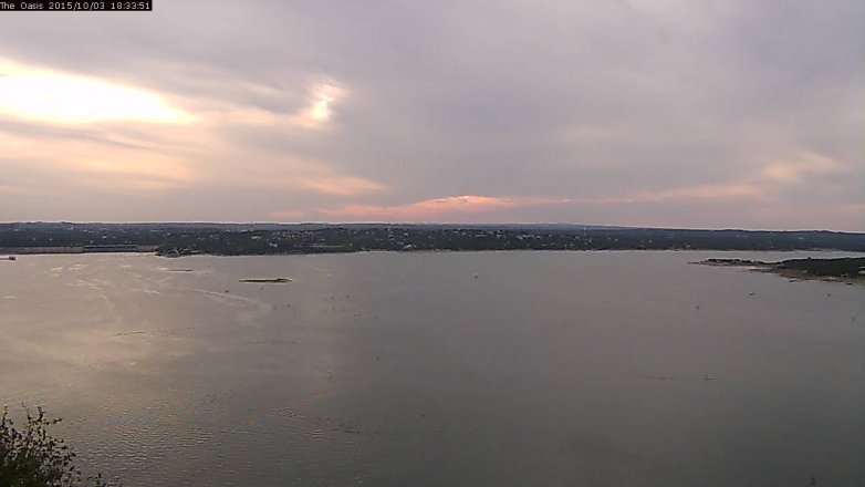 Lake Travis webcam, October 3, 2015 5:40 PM CT