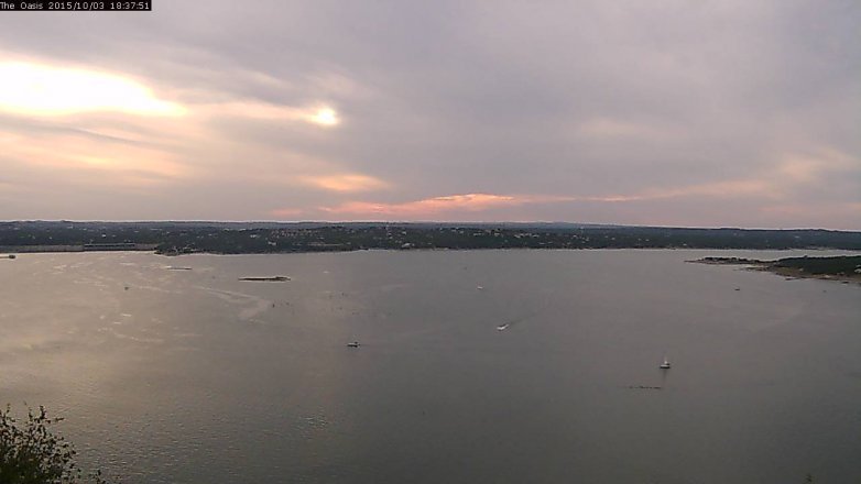 Lake Travis webcam, October 3, 2015 5:45 PM CT