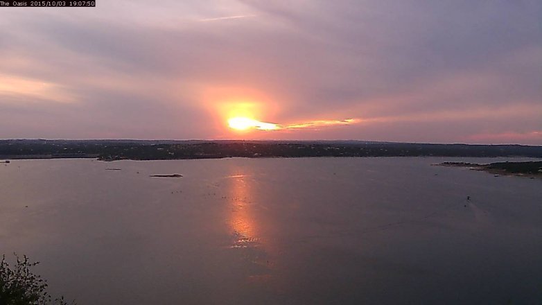 Lake Travis webcam, October 3, 2015 6:15 PM CT