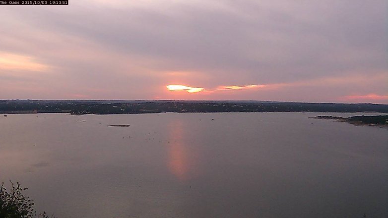 Lake Travis webcam, October 3, 2015 6:20 PM CT