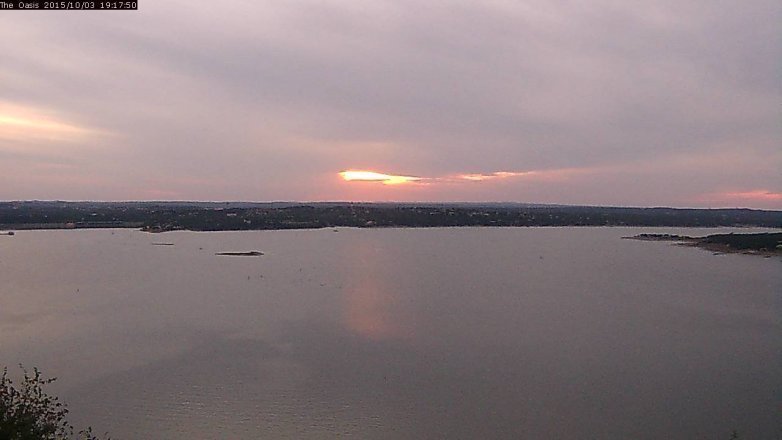 Lake Travis webcam, October 3, 2015 6:25 PM CT