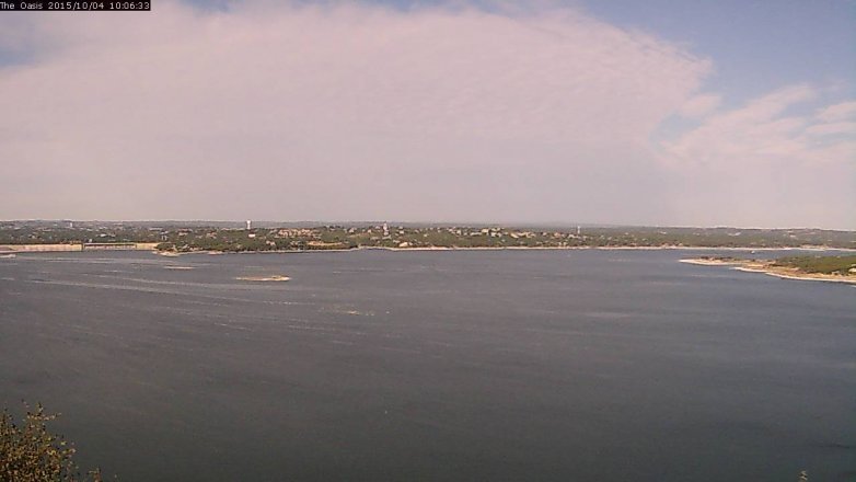 Lake Travis webcam, October 4, 2015 9:10 AM CT