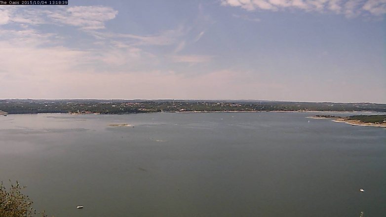 Lake Travis webcam, October 4, 2015 12:25 PM CT