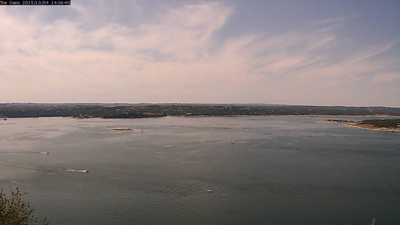 Lake Travis webcam, October 4, 2015 1:45 PM CT