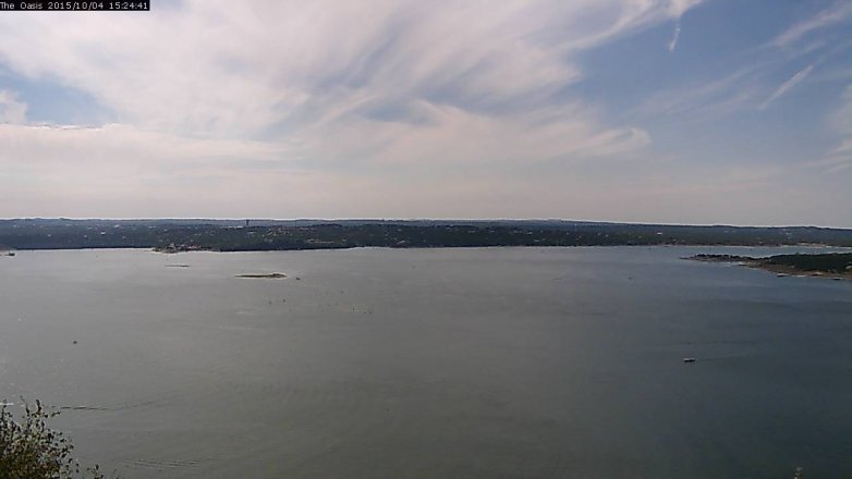 Lake Travis webcam, October 4, 2015 2:30 PM CT
