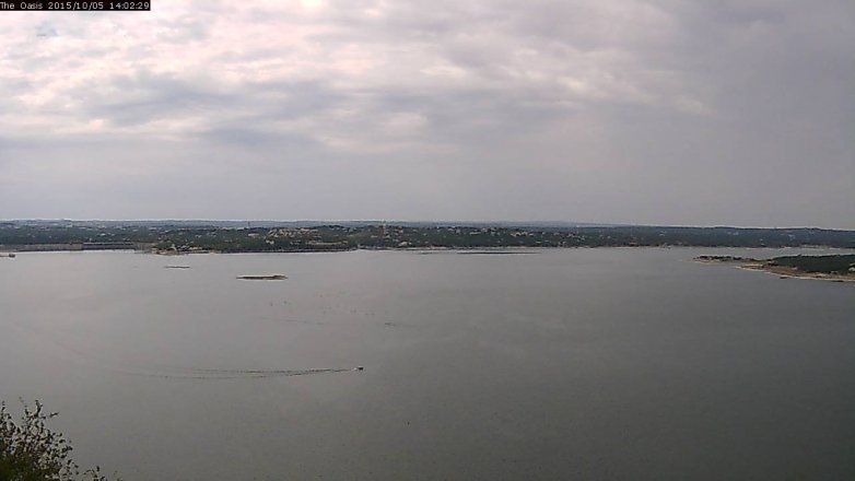 Lake Travis webcam, October 5, 2015 1:10 PM CT