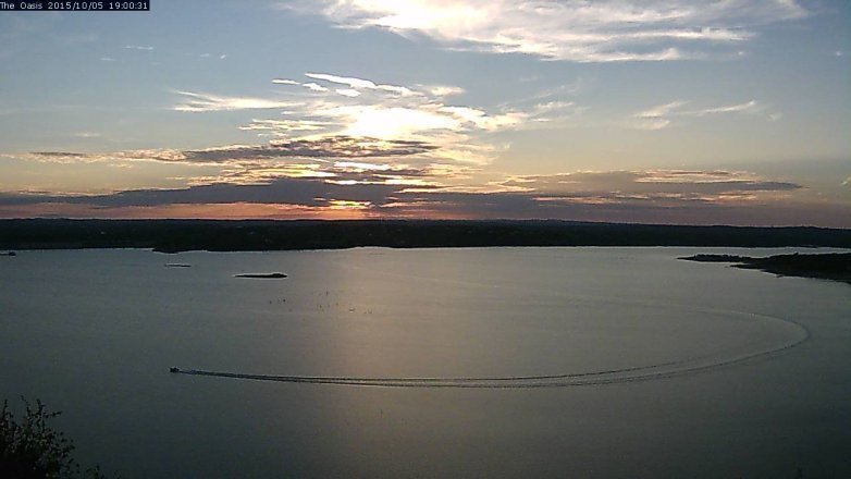 Lake Travis webcam, October 5, 2015 6:05 PM CT