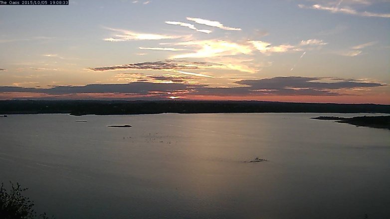 Lake Travis webcam, October 5, 2015 6:15 PM CT