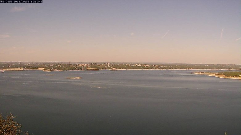 Lake Travis webcam, October 6, 2015 9:15 AM CT