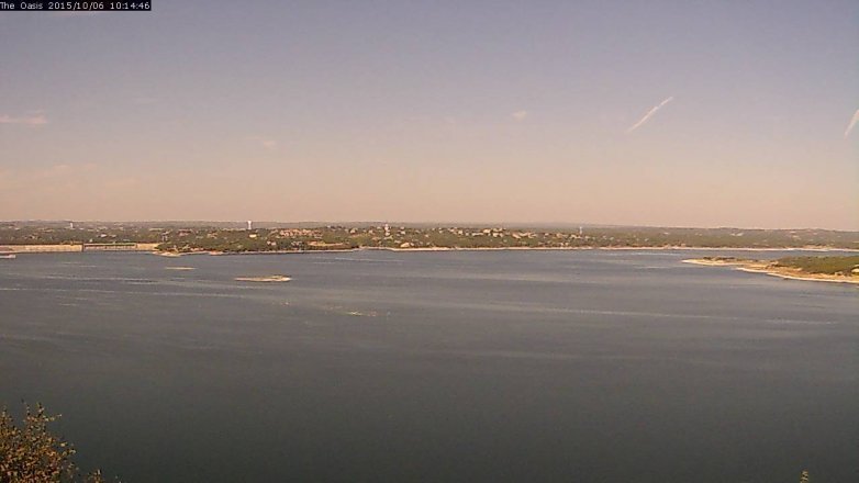 Lake Travis webcam, October 6, 2015 9:20 AM CT