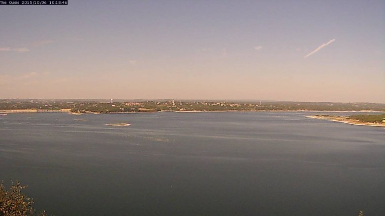 Lake Travis webcam, October 6, 2015 9:25 AM CT