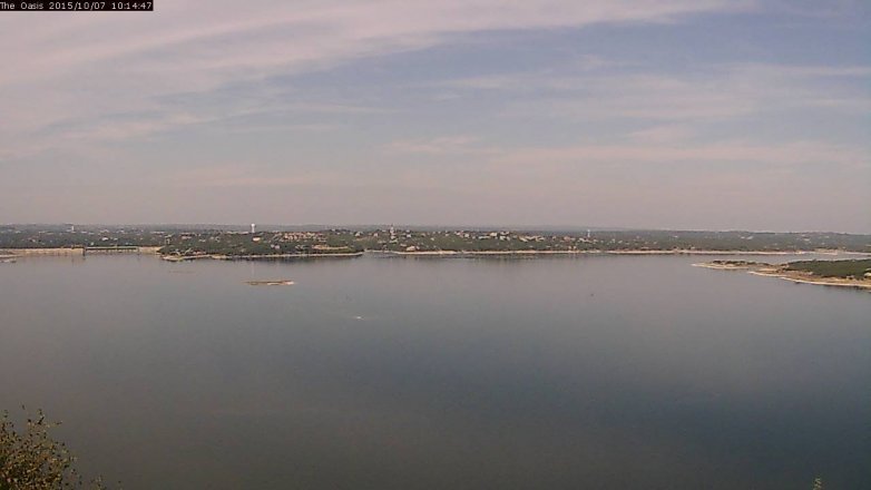 Lake Travis webcam, October 7, 2015 9:20 AM CT