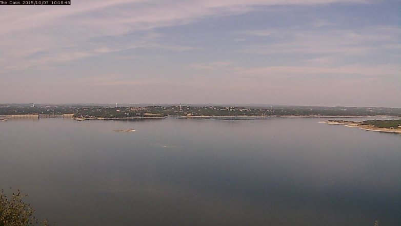 Lake Travis webcam, October 7, 2015 9:25 AM CT