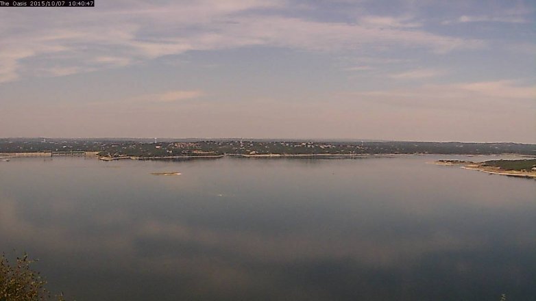 Lake Travis webcam, October 7, 2015 9:45 AM CT