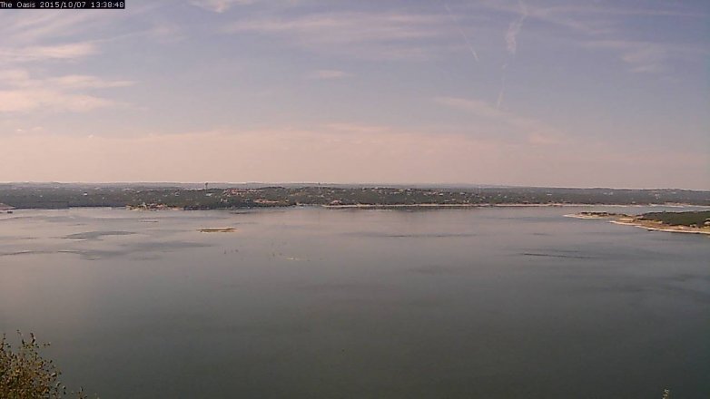 Lake Travis webcam, October 7, 2015 12:45 PM CT